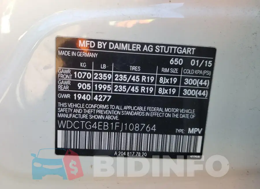 WDCTG4EB1FJ108764 Photo# 12