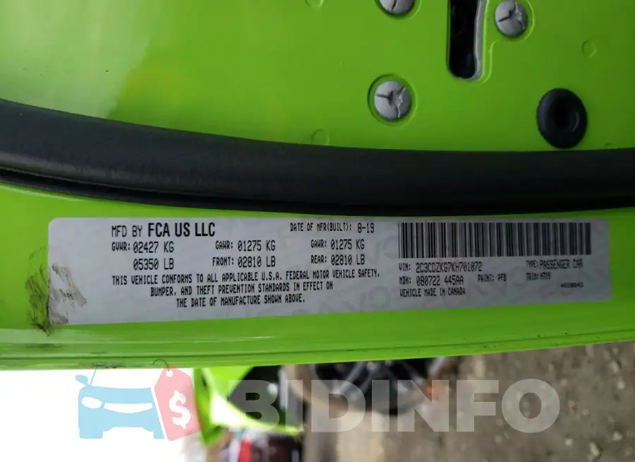 2C3CDZKG7KH701072 Photo# 13
