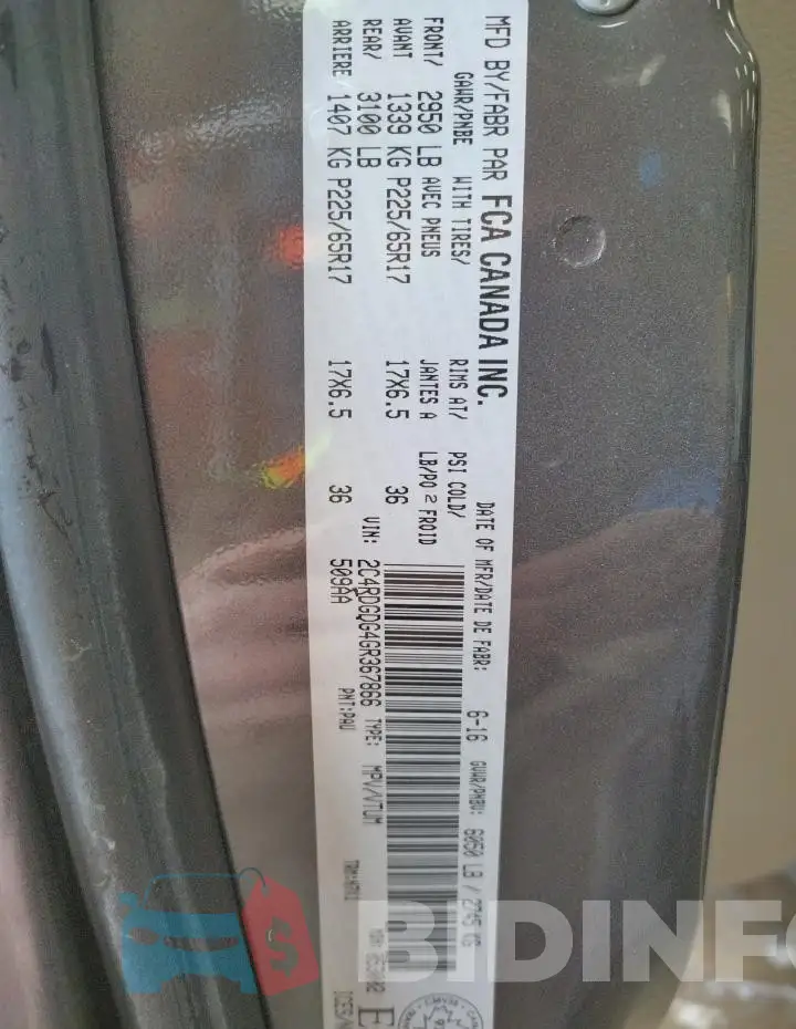2C4RDGDG4GR367866 Photo# 13