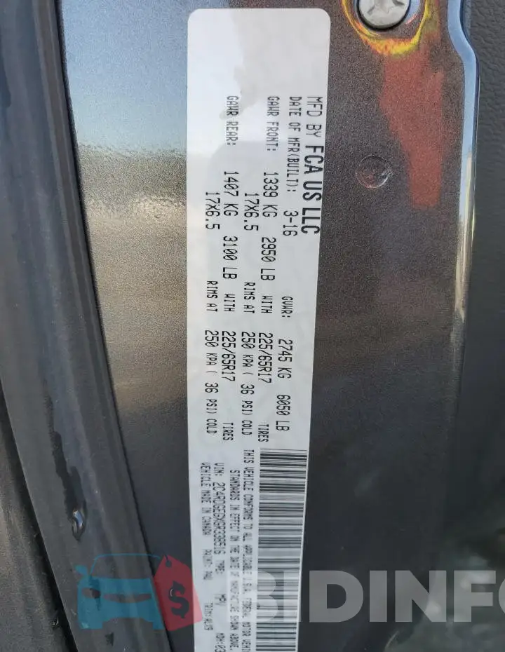 2C4RDGEGXGR338516 Photo# 13
