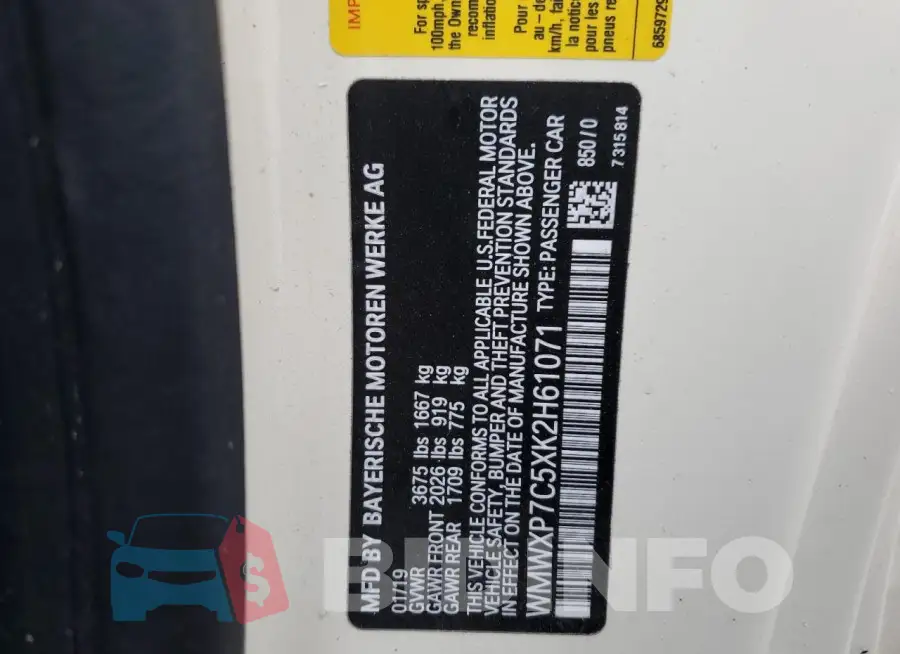 WMWXP7C5XK2H61071 Photo# 13