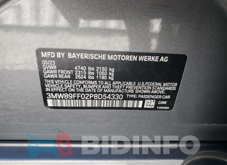3MW89FF02P8D54330 Photo# 12