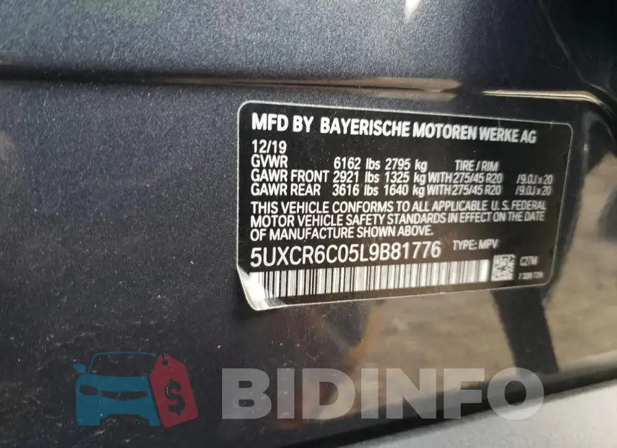 5UXCR6C05L9B81776 Photo# 13