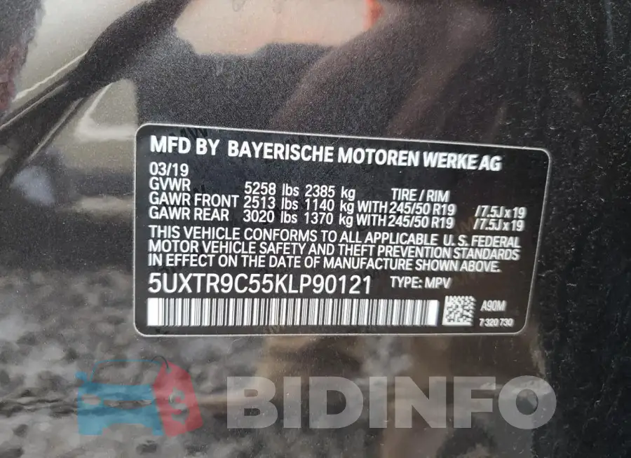 5UXTR9C55KLP90121 Photo# 12