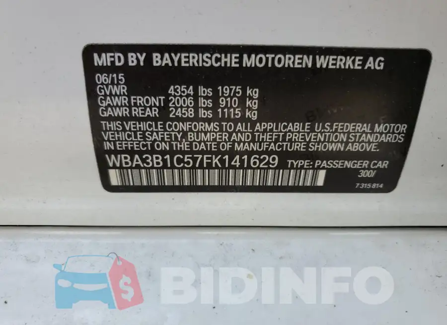 WBA3B1C57FK141629 Photo# 12