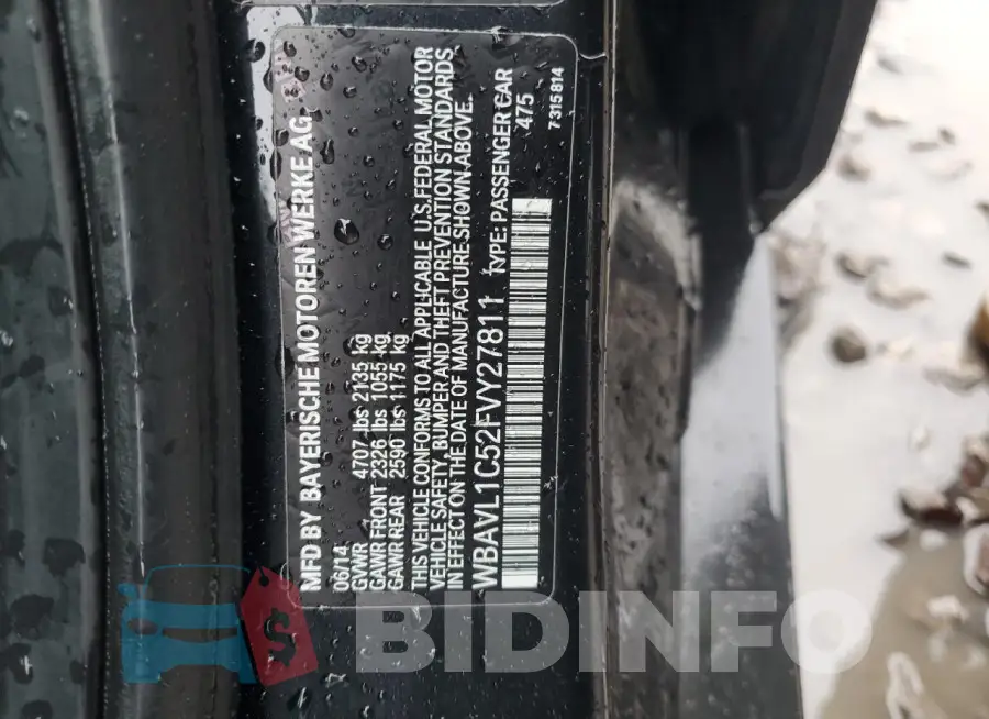WBAVL1C52FVY27811 Photo# 13