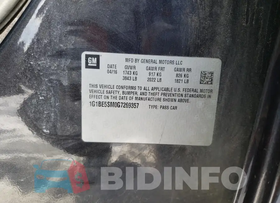 1G1BE5SM0G7269357 Photo# 12