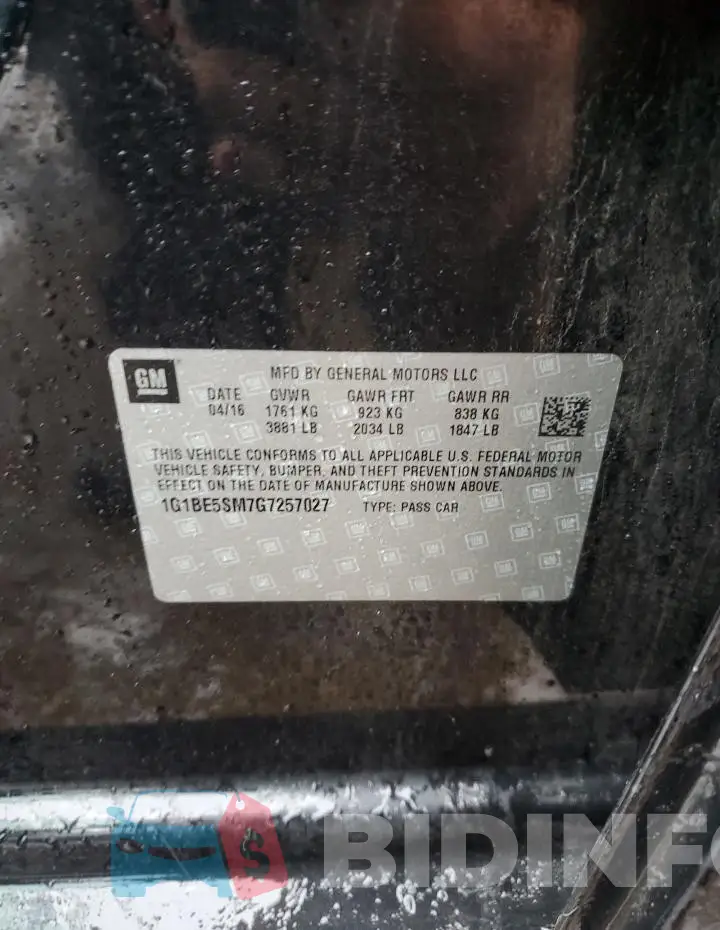 1G1BE5SM7G7257027 Photo# 12