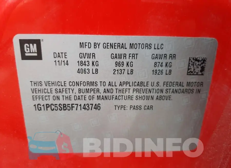 1G1PC5SB5F7143746 Photo# 13