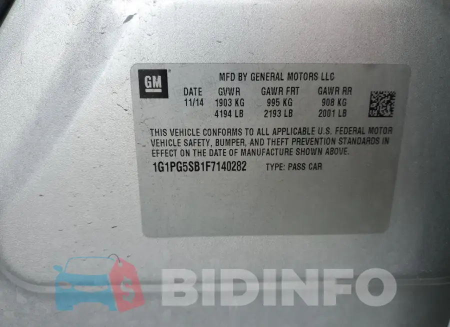 1G1PG5SB1F7140282 Photo# 12