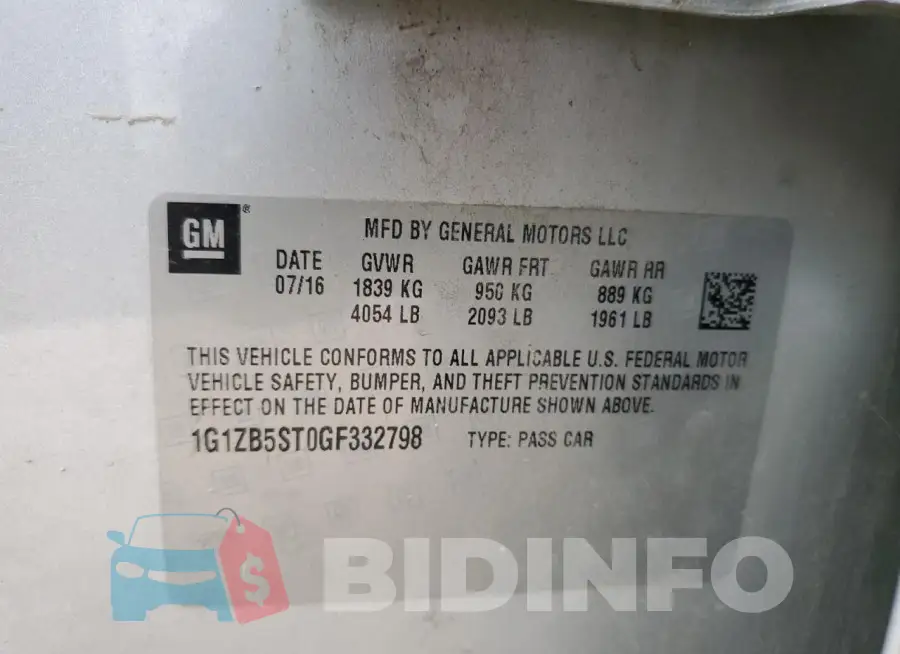 1G1ZB5ST0GF332798 Photo# 12