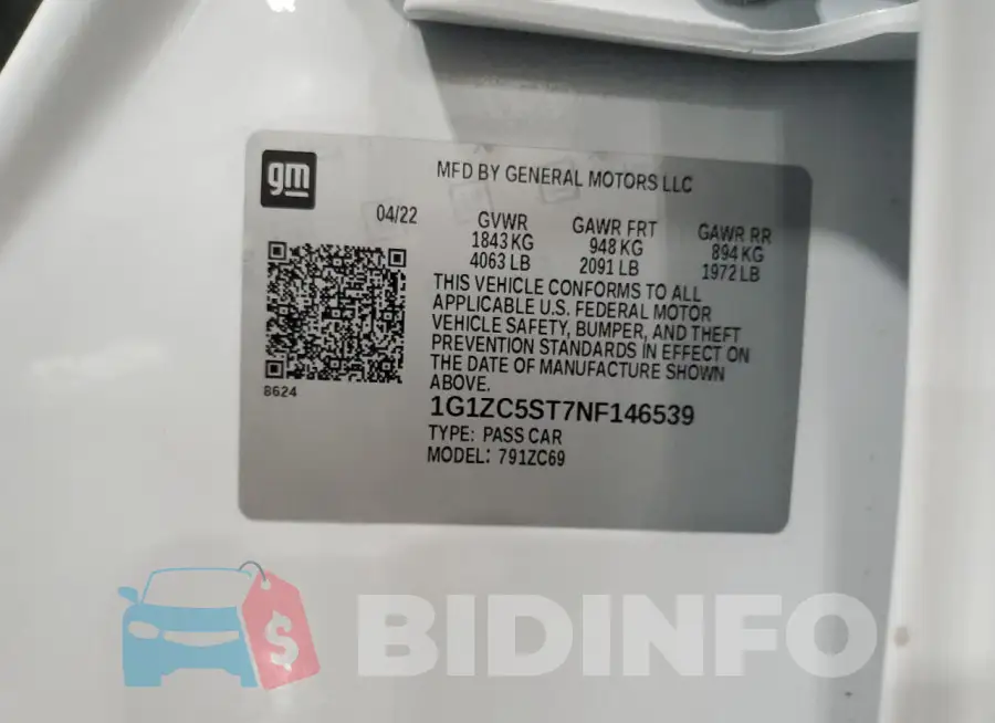 1G1ZC5ST7NF146539 Photo# 12