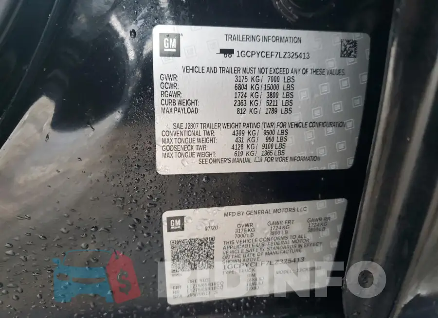 1GCPYCEF7LZ325413 Photo# 12