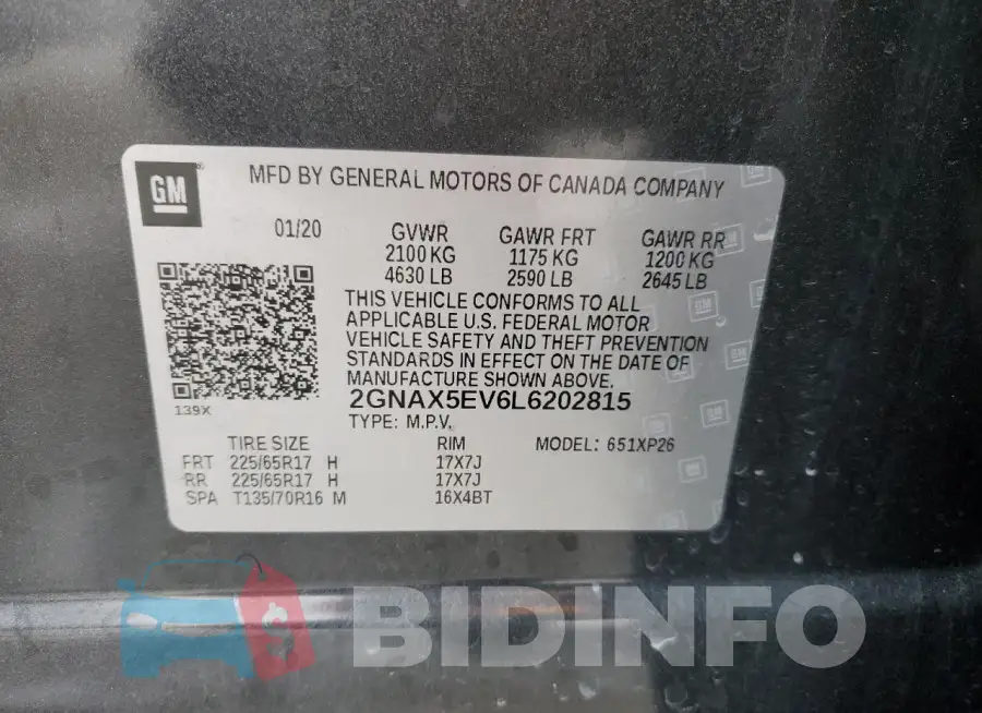 2GNAX5EV6L6202815 Photo# 12
