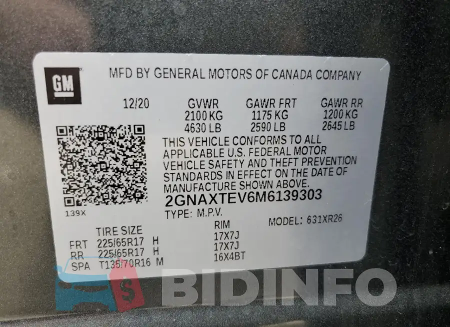 2GNAXTEV6M6139303 Photo# 13