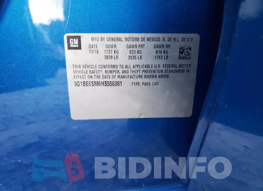 3G1BE6SM6HS558381 Photo# 12