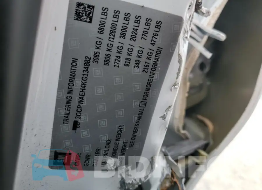 3GCPWAEH4KG134882 Photo# 10