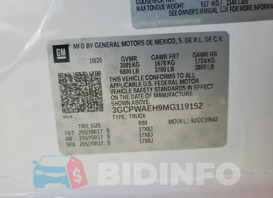 3GCPWAEH9MG119152 Photo# 12