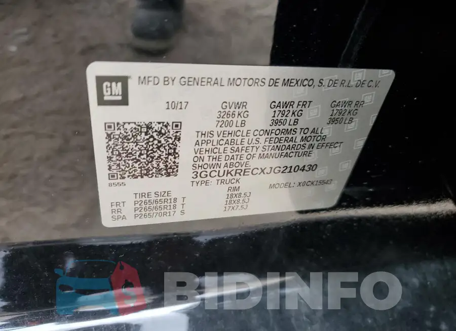 3GCUKRECXJG210430 Photo# 12