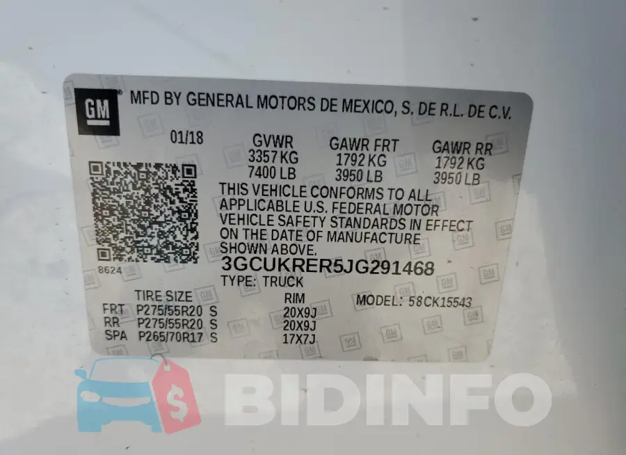 3GCUKRER5JG291468 Photo# 12