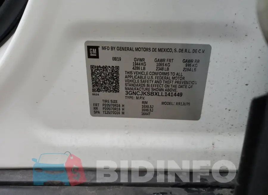3GNCJKSBXLL141449 Photo# 13