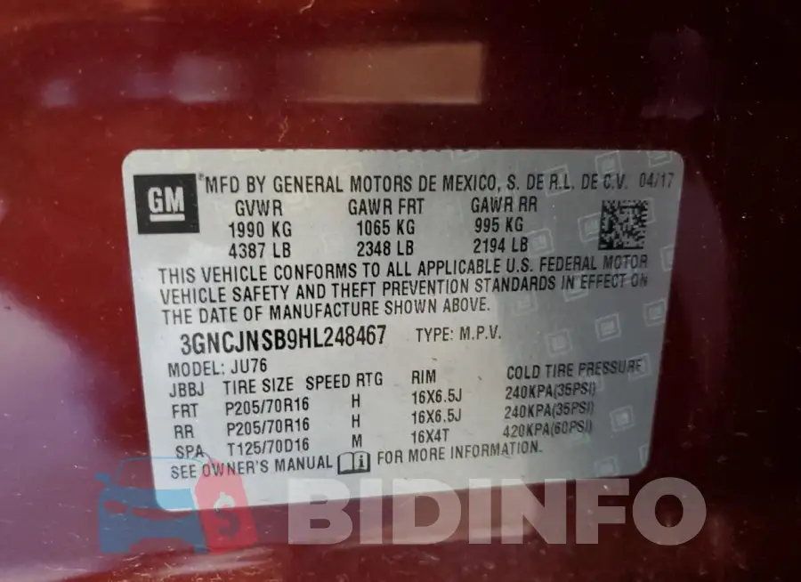 3GNCJNSB9HL248467 Photo# 13
