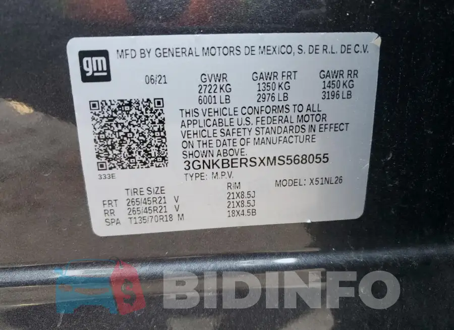 3GNKBERSXMS568055 Photo# 13