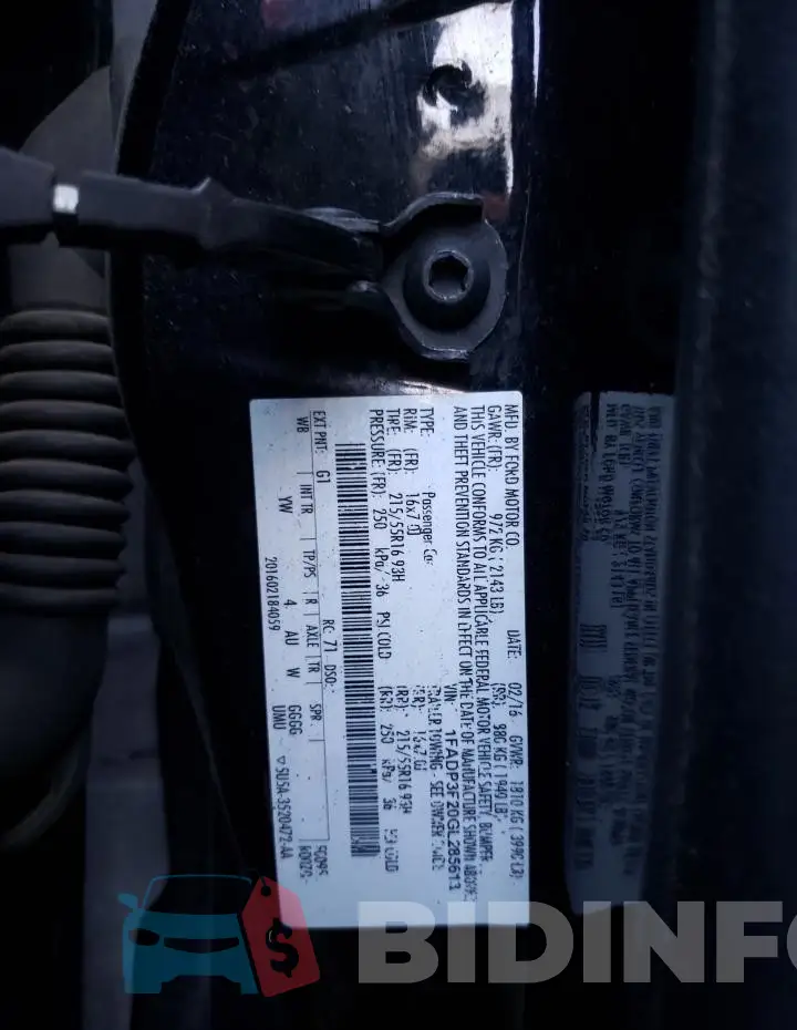 1FADP3F20GL285613 Photo# 12