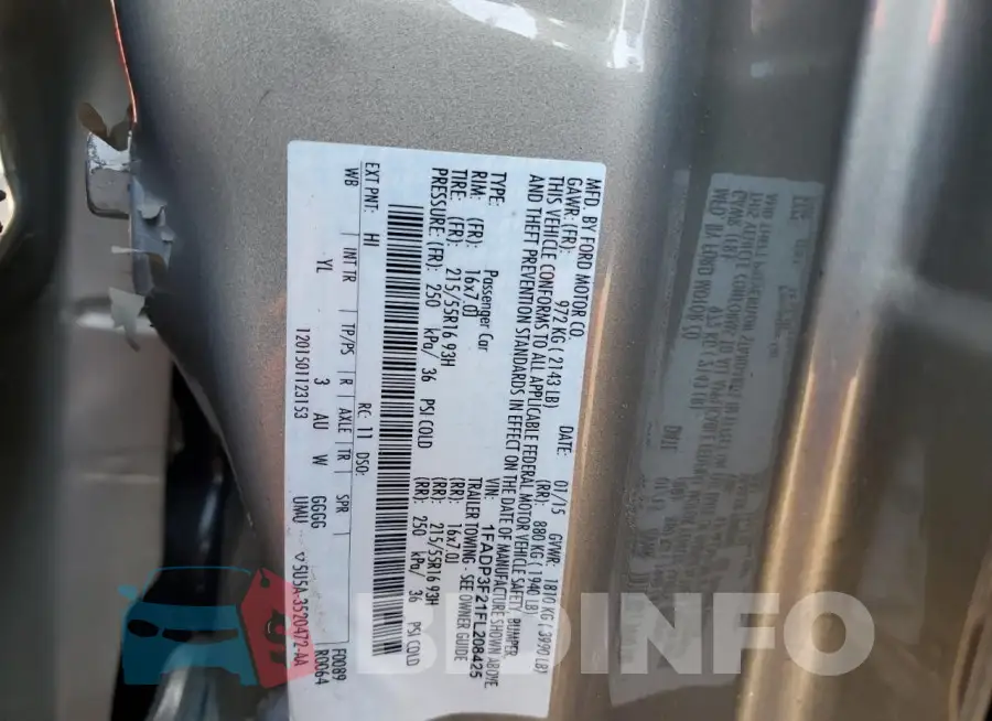 1FADP3F21FL208425 Photo# 12