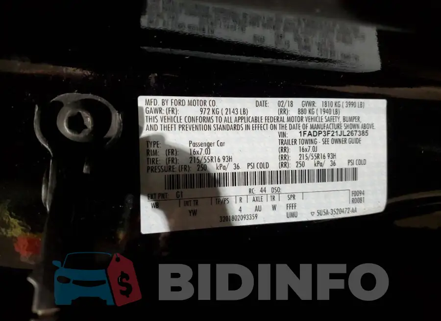 1FADP3F21JL267385 Photo# 12