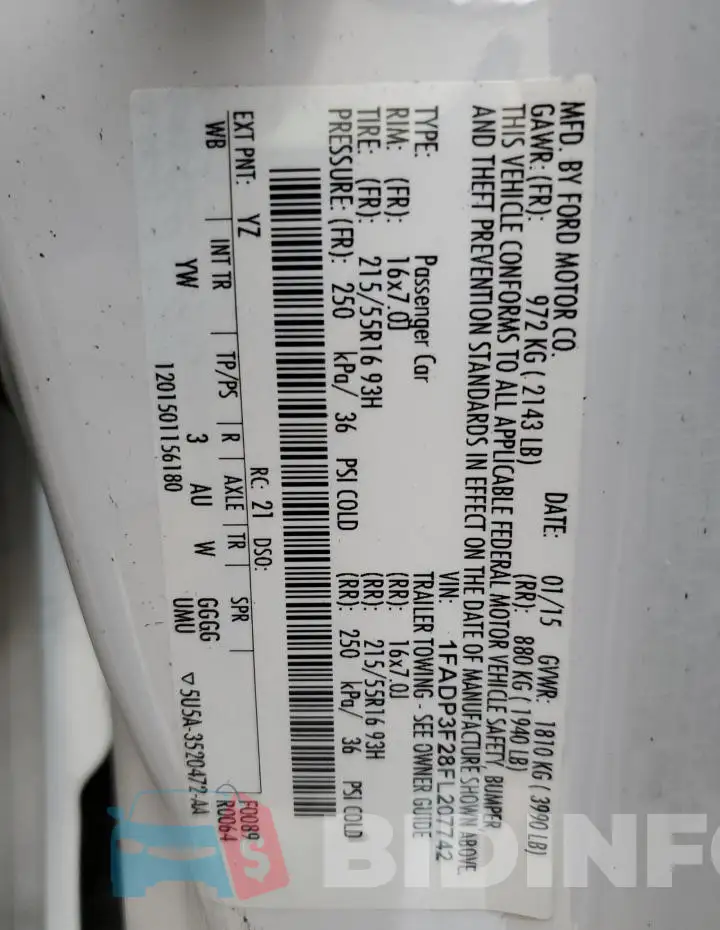 1FADP3F28FL207742 Photo# 12