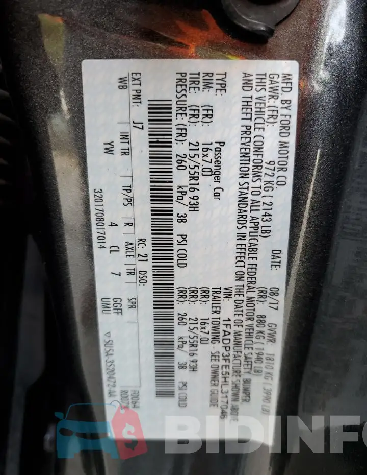 1FADP3FE5HL317046 Photo# 12