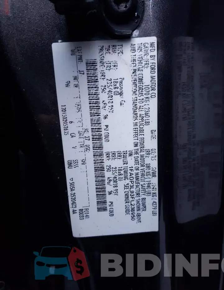 1FADP3L93FL238950 Photo# 12