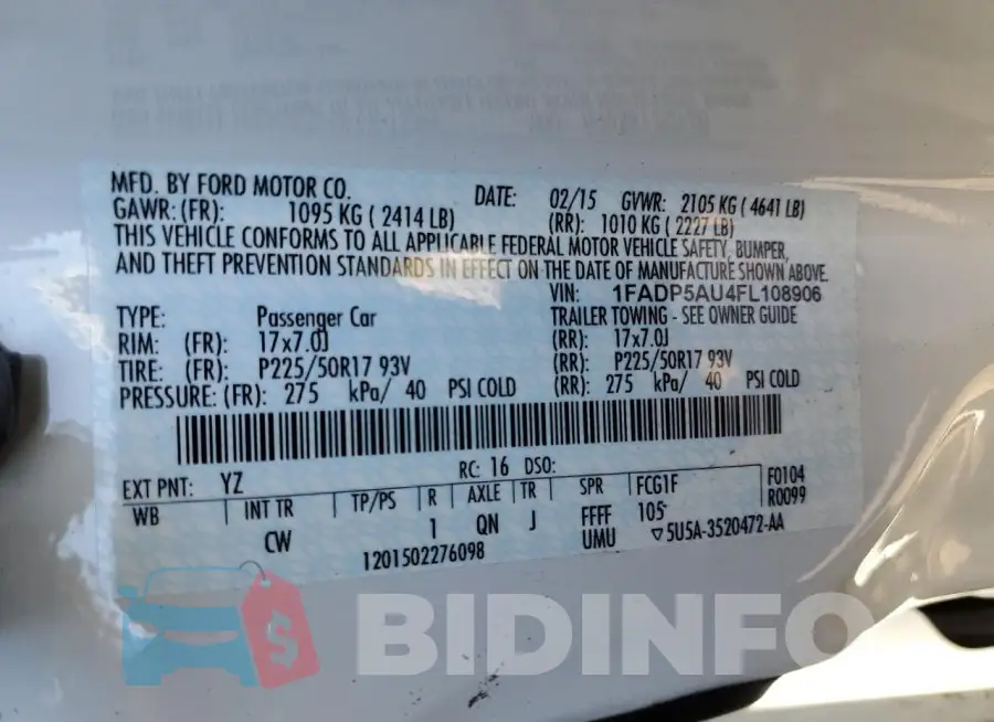 1FADP5AU4FL108906 Photo# 12