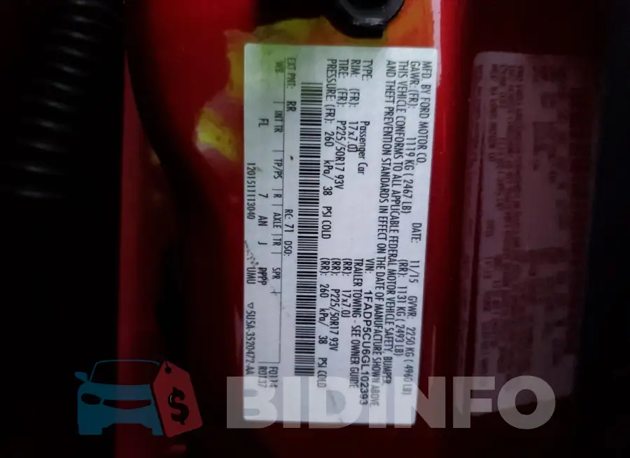 1FADP5CU6GL102393 Photo# 13