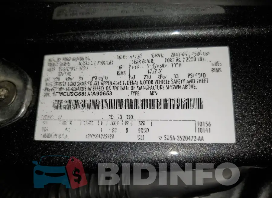 1FMCU9G68LUA90653 Photo# 14