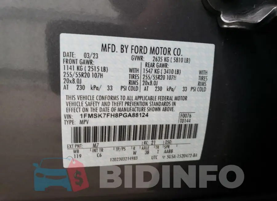 1FMSK7FH8PGA88124 Photo# 13