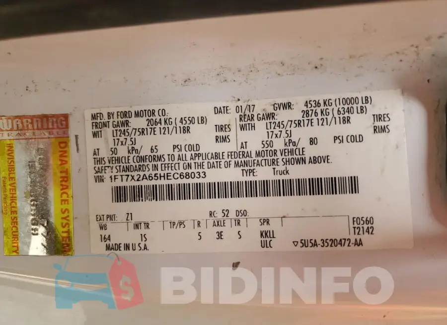 1FT7X2A65HEC68033 Photo# 12