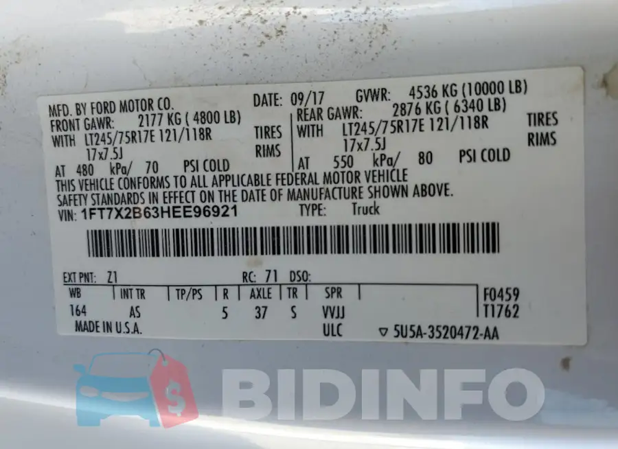 1FT7X2B63HEE96921 Photo# 12