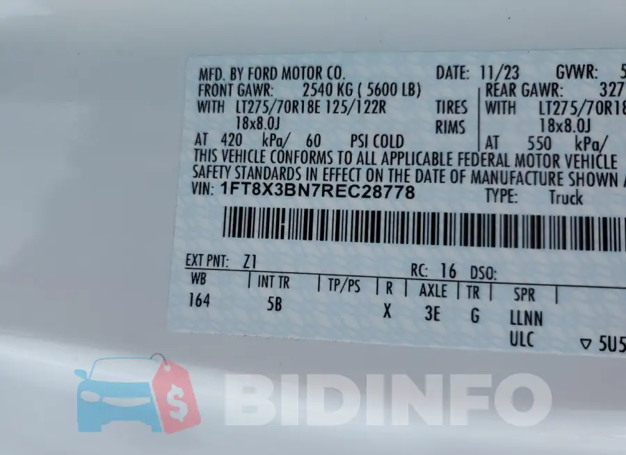 1FT8X3BN7REC28778 Photo# 13