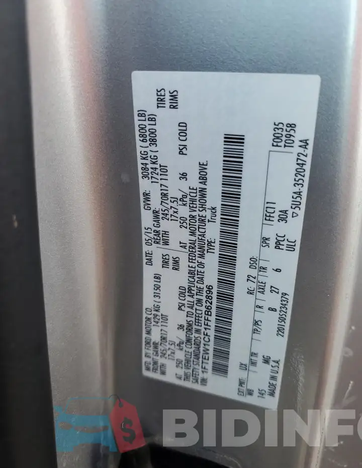 1FTEW1CF1FFB62896 Photo# 12