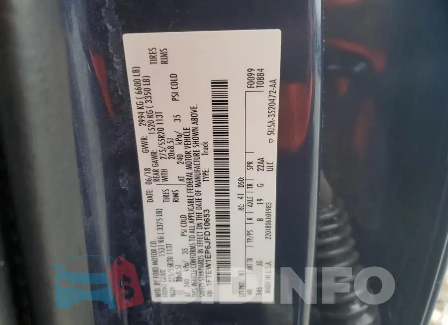 1FTEW1EP6JFD10653 Photo# 12