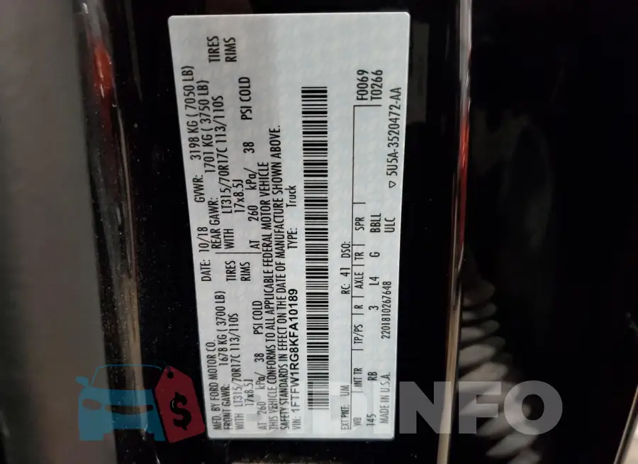1FTFW1RG8KFA10189 Photo# 12