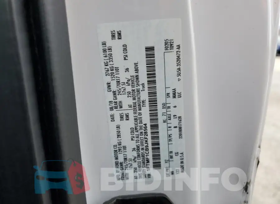 1FTMF1CB9JKF28564 Photo# 12
