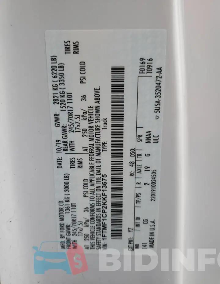1FTMF1CP2KKF13675 Photo# 13