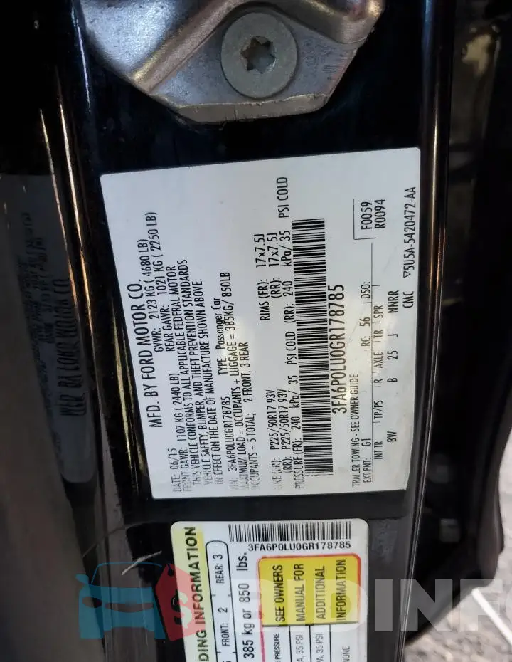 3FA6P0LU0GR178785 Photo# 12