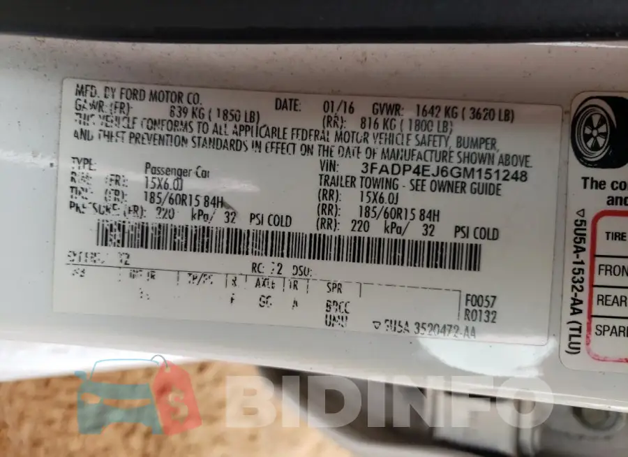 3FADP4EJ6GM151248 Photo# 12