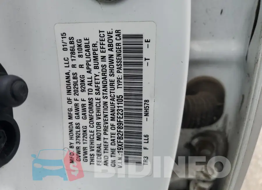 19XFB2F89FE231105 Photo# 12