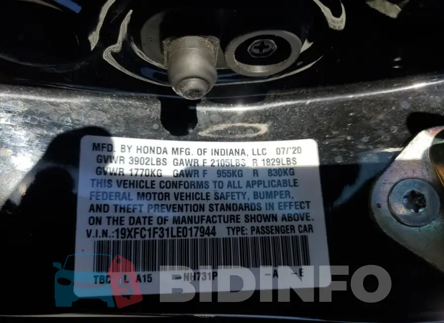 19XFC1F31LE017944 Photo# 12
