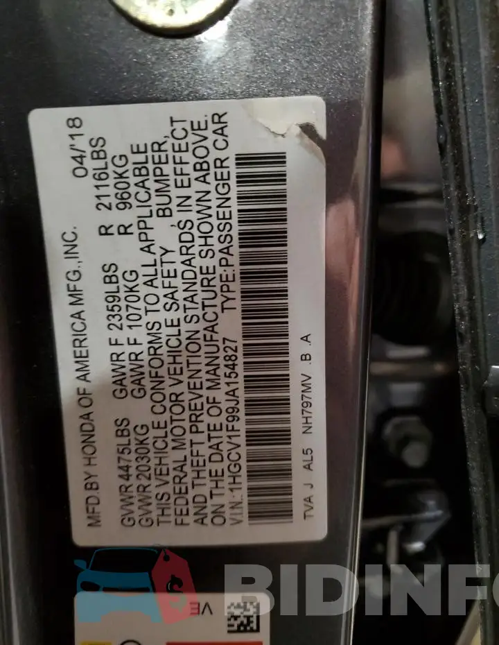 1HGCV1F99JA154827 Photo# 12